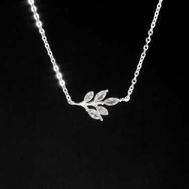 Crystals Leaf Necklace