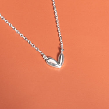 Personalized Gifts for Wife - Tiny Heart Necklace - Happy Valentine's Day, You're the reason my world is full of love.
