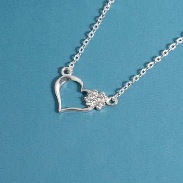 Personalized Gifts for Wife - Heart and Clover Leaf Necklace - Happy Valentine's Day, Together is my favorite place to be.