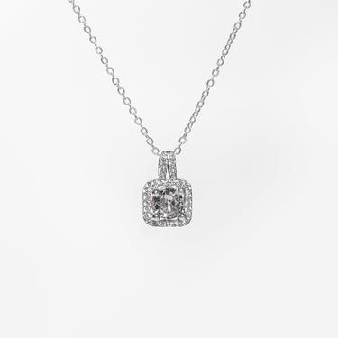 Square Rhinestone Zircon Necklace