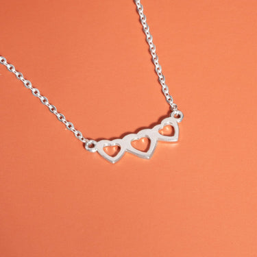 Tiny 3 Heart Necklace