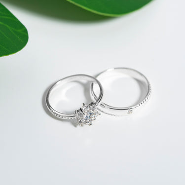 Sparkling Blossom Duo Ring