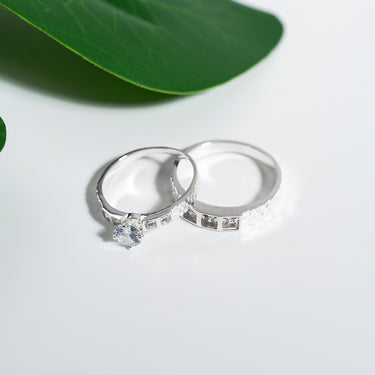 Square Stone Couple Rings