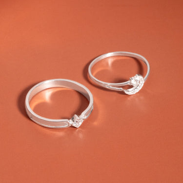 Personalized Gift For Girlfriend - Lunar and Stellar Couple Rings - Happy Valentine's Day, Love You Forever and Always, Your Boyfriend