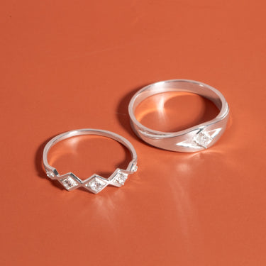 Art Deco Inspired Duo Rings