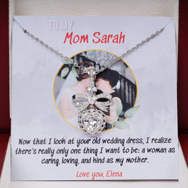 Personalized Gift from Bride to Mother - Eternal Love Necklace - I Want to Be A Woman as My Mother