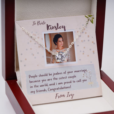 Personalized Gift from Friends to Brides - Swarovski Constella Pendant - I am Proud To Call You My Friends