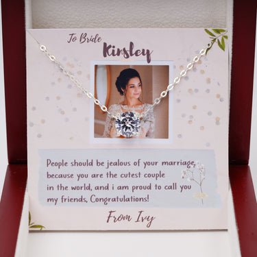 Personalized Gift from Friends to Brides - Swarovski Constella Pendant - I am Proud To Call You My Friends