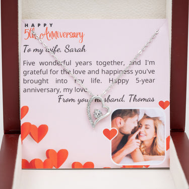 Personalized Gift from Husband to Wife - Forever Love Necklace - 5th Wedding Anniversary Gifts