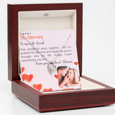 Personalized Gift from Husband to Wife - Forever Love Necklace - 5th Wedding Anniversary Gifts