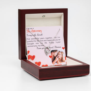 Personalized Gift from Husband to Wife - Forever Love Necklace - 5th Wedding Anniversary Gifts