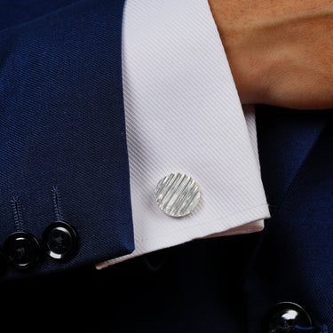 Personalized Gift from Wife to Husband - Striped Circlet Cufflinks - Thank You For Being My Partner