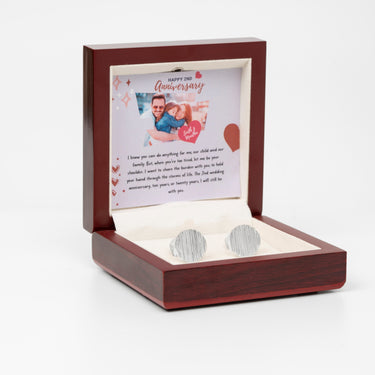 Personalized Gift from Wife to Husband - Striped Circlet Cufflinks - I Will Still Be With You