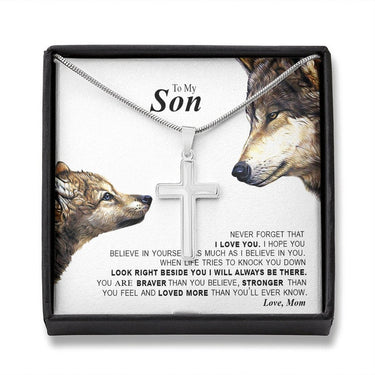 Cross Necklace, Gift for Son, Wishing you joy and happiness as you open this present