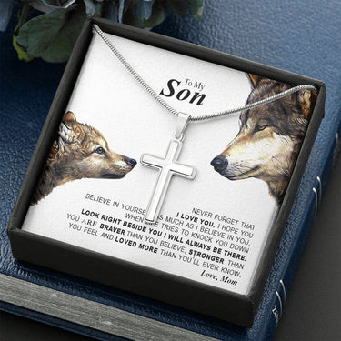 Cross Necklace, Gift for Son, Wishing you joy and happiness as you open this present