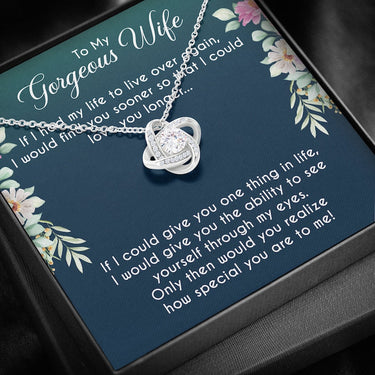 Love knot Necklace, Gift For Wife, "On this special day, I want to express my gratitude for having you by my side. Happy anniversary, my love!"