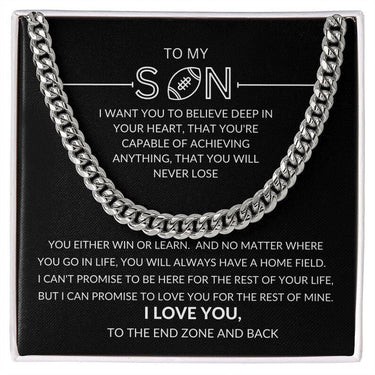 Simple Classic Necklace, Gift For Son, May this gift be a reminder of how much you are loved and appreciated