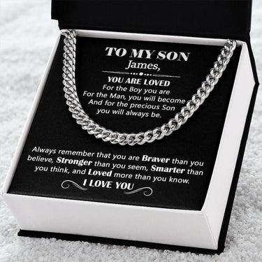 Curb Chain Necklace, Gift For Son, May this gift remind you of how special you are to me