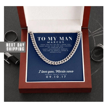 Simple Classic Necklace, Gift for Husband, To the man who makes my heart skip a beat, here's a little token of my love for you