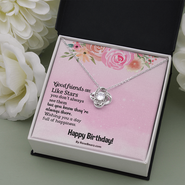 Personalized Gifts for Best Friends - Love Knot Necklace - Good friends are Like Stars you don't always see them but you know they're always there